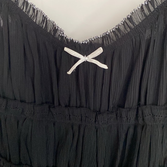 Zara Little Bow Textured Black Slip Dress Corset Camisole Burlesque Paris NWT S - Picture 8 of 16
